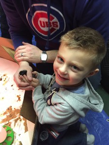 Ryker meeting the chickens.